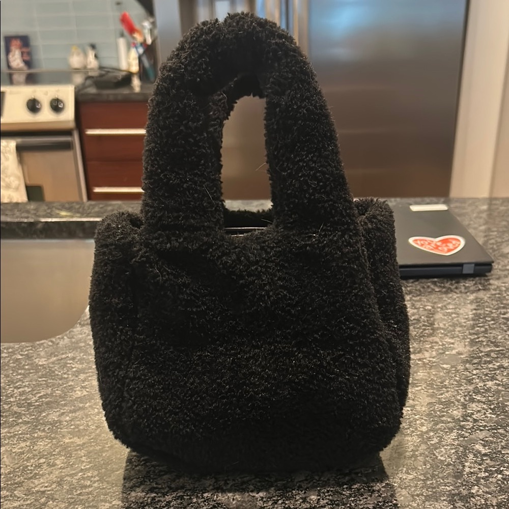 BCBGMaxazria Black Furry Chic Women's Purse / Handbag / Mini Bag. EUC. Like new